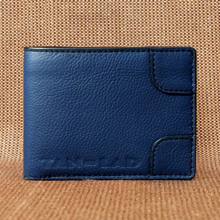 Handmade Navy Wallet Leather Refined Artistic Unique